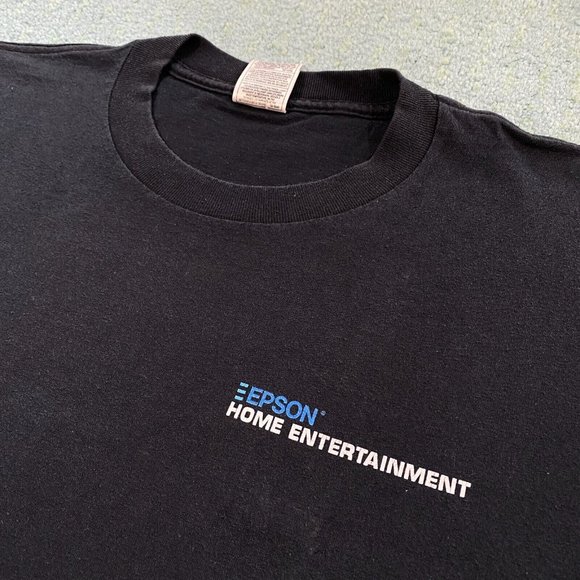 VINTAGE Epson Home Entertainment Shirt Adult Large Black The Matrix Parody 90s - Picture 11 of 11